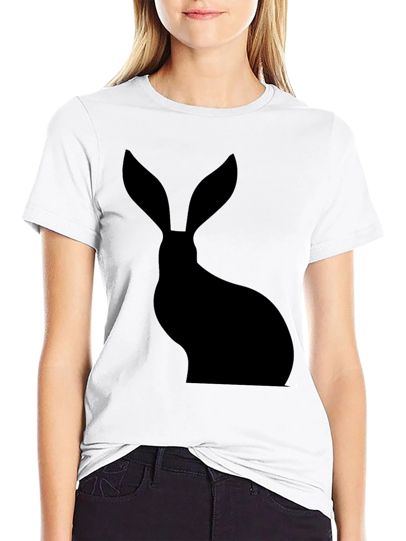Hare Silhouette Black T-Shirt
