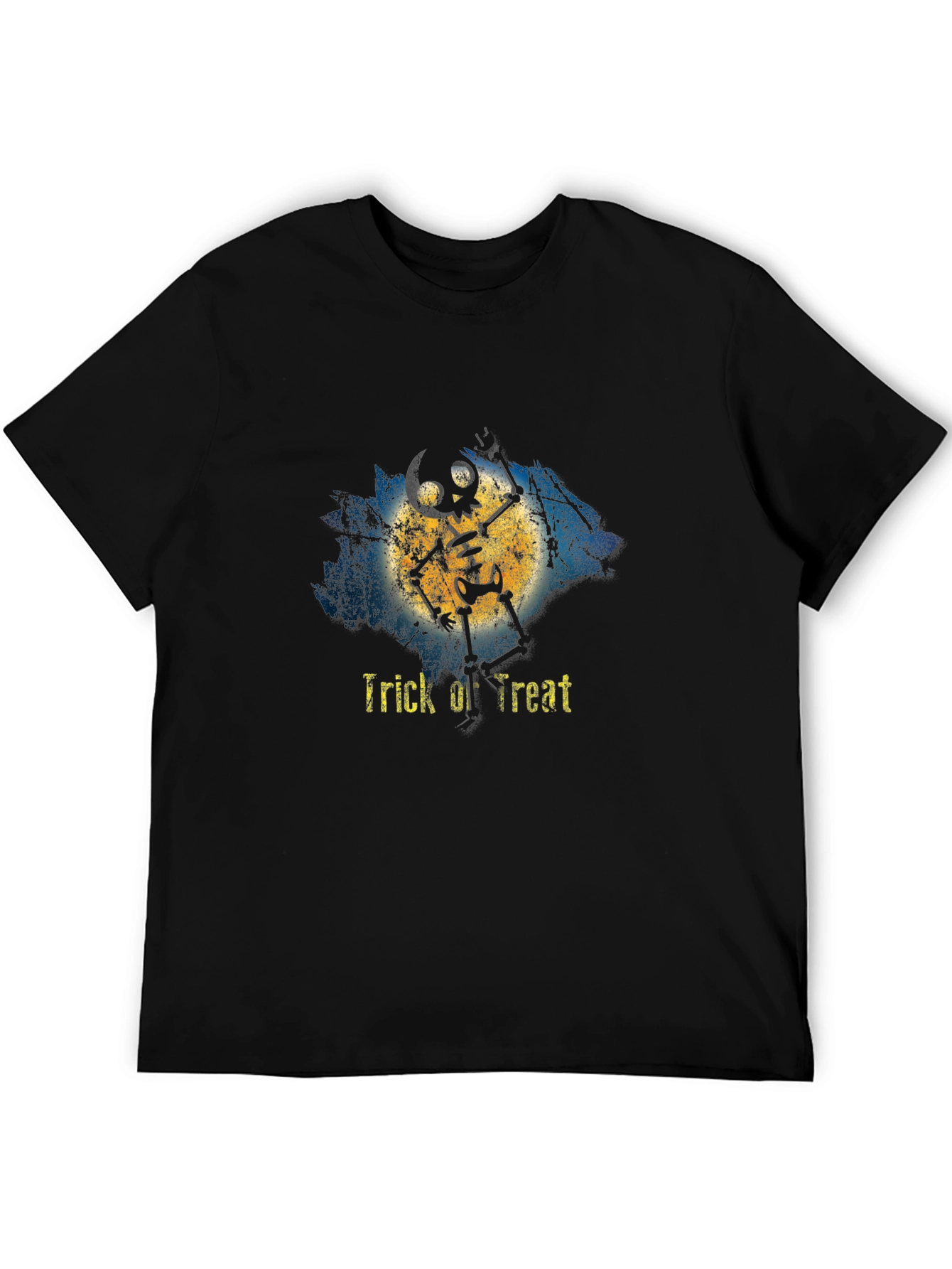Halloween Skeleton Trick or Treat Black T-Shirt