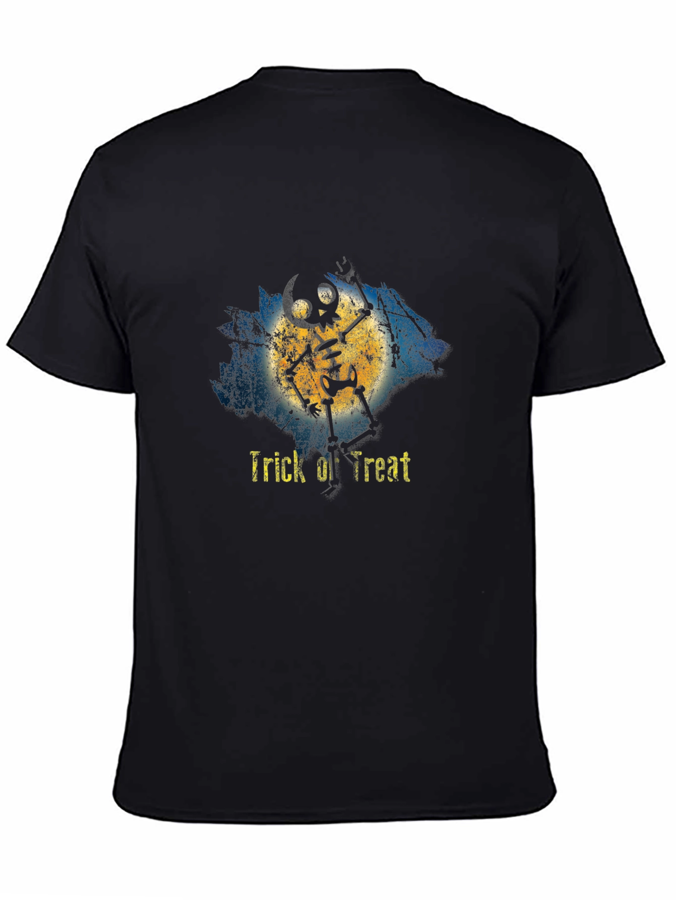 Halloween Skeleton Trick or Treat Black T-Shirt