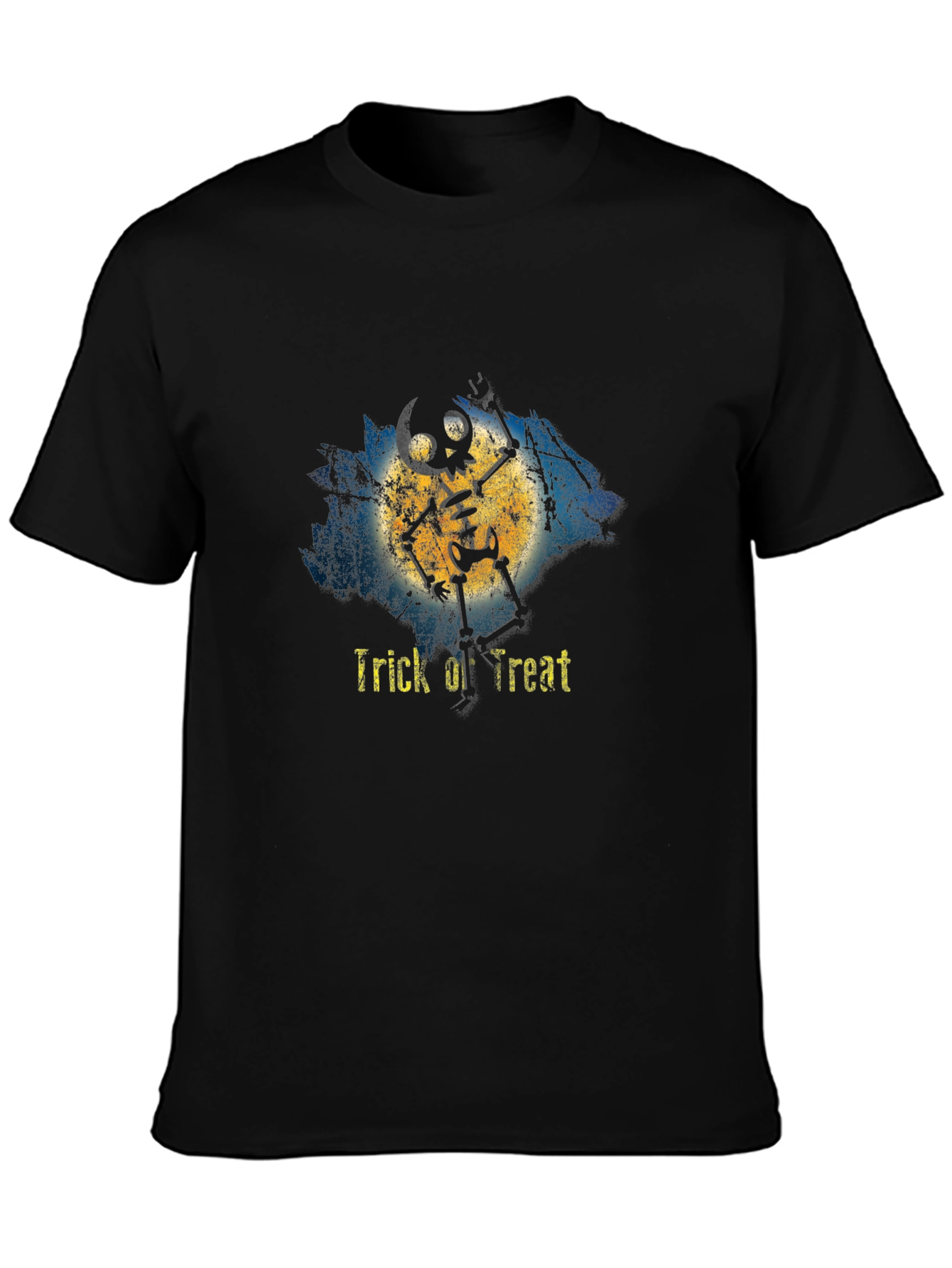 Halloween Skeleton Trick or Treat Black T-Shirt