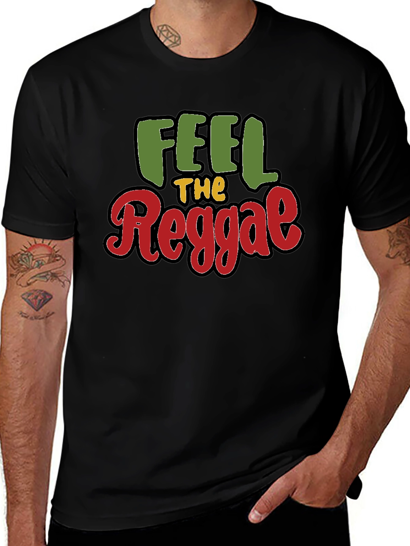 Feel The Reggae Graphic Tee - Black