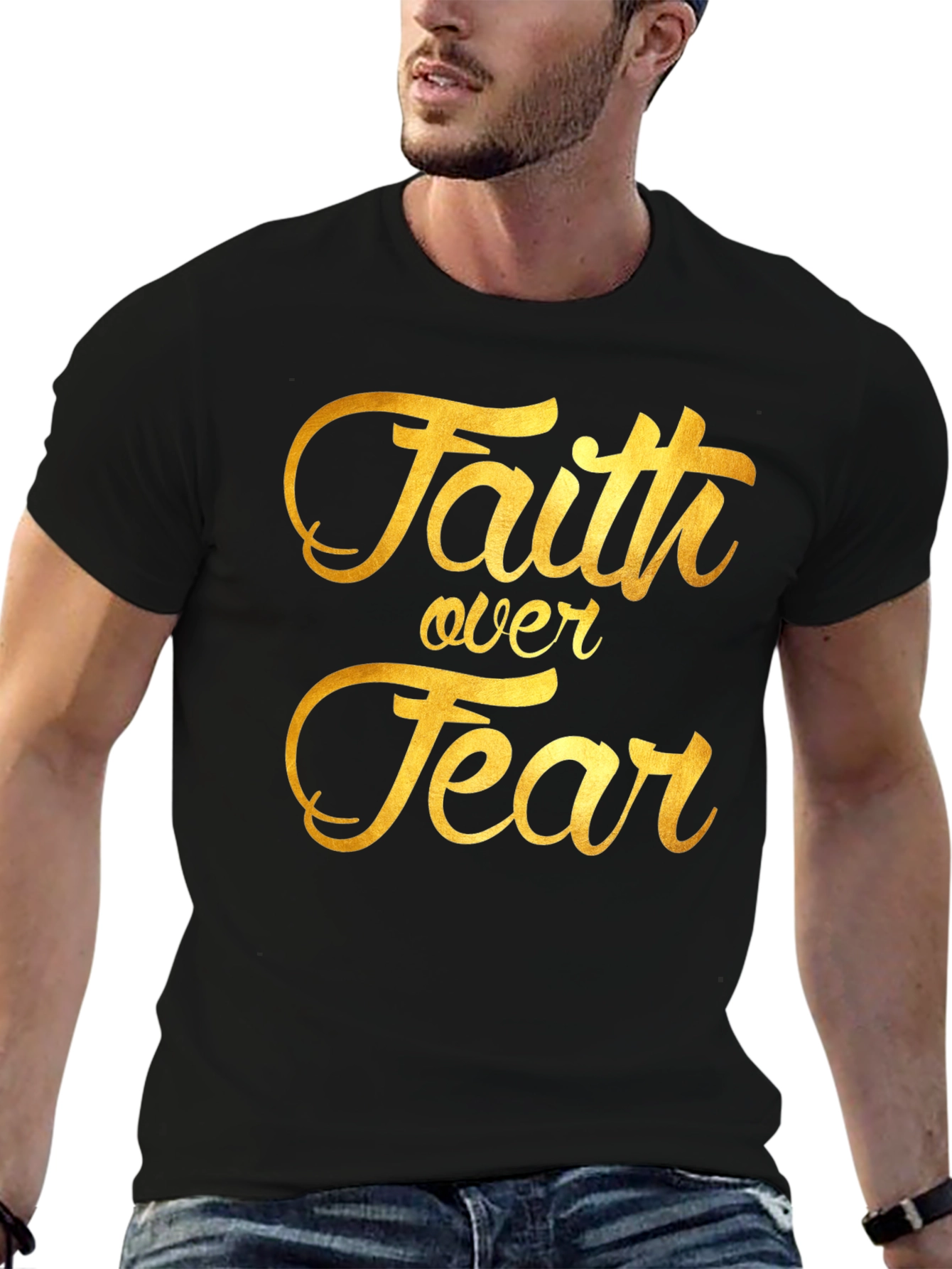 Faith Over Fear Graphic Tee - Inspiring Christian T-Shirt