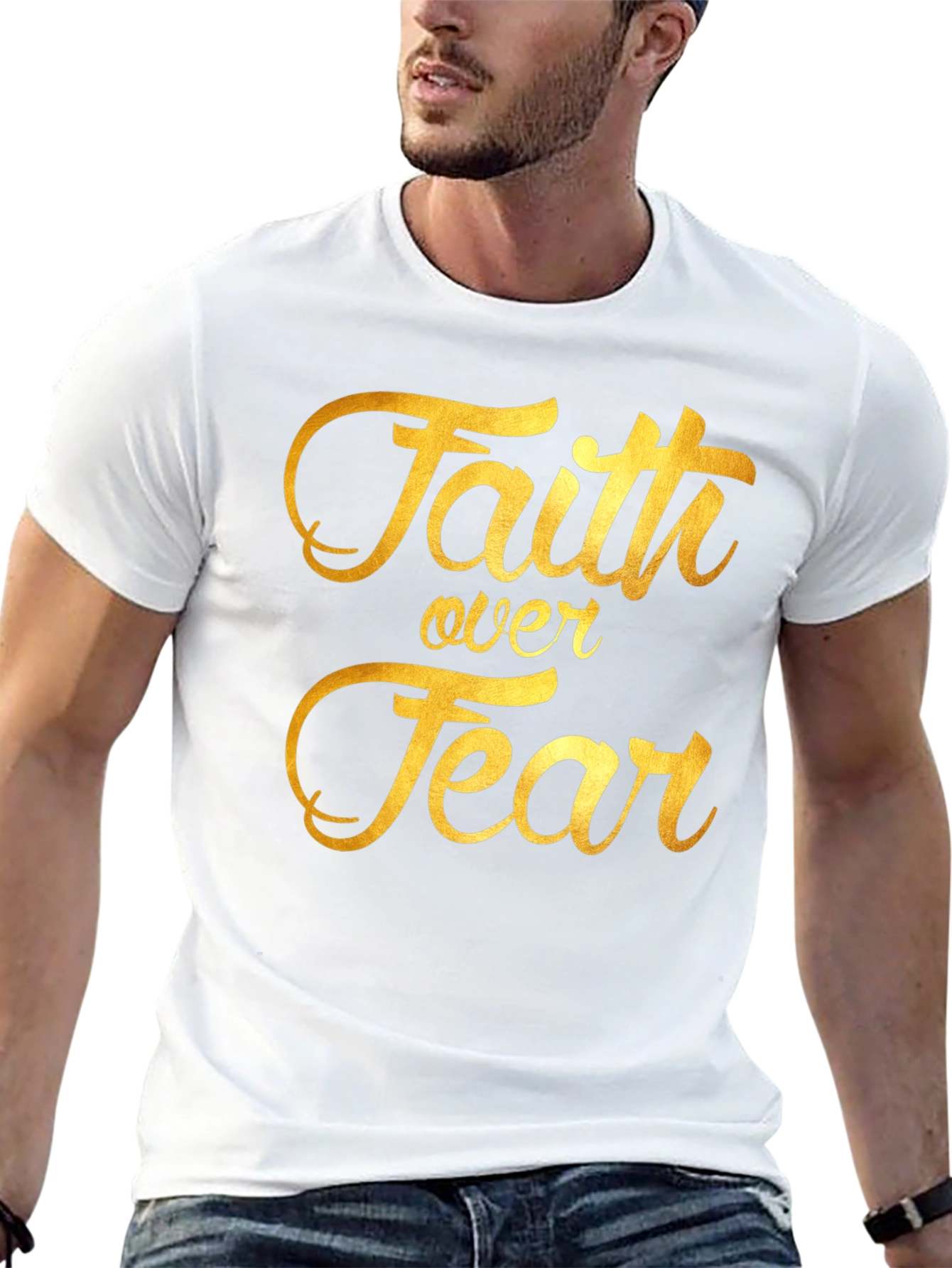 Faith Over Fear Graphic Tee - Inspiring Christian T-Shirt