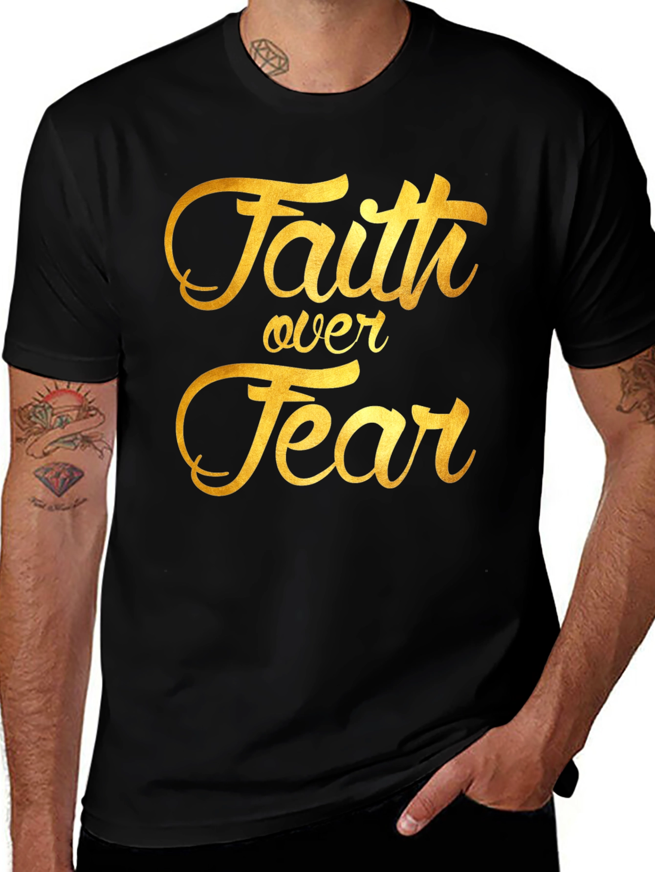 Faith Over Fear Graphic Tee - Inspiring Christian T-Shirt