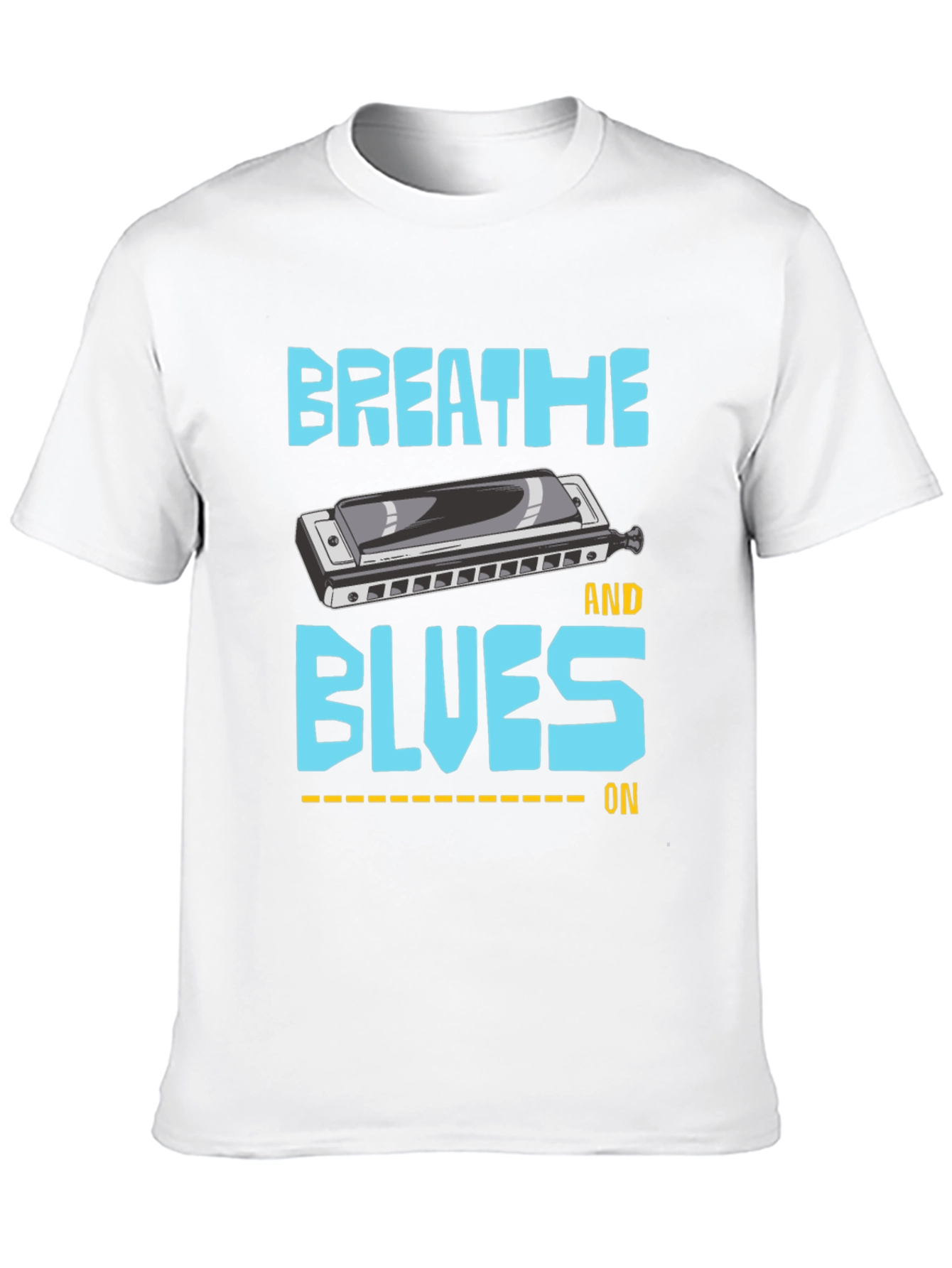 Breathe Blues Harmonica T-Shirt - Musical Tee