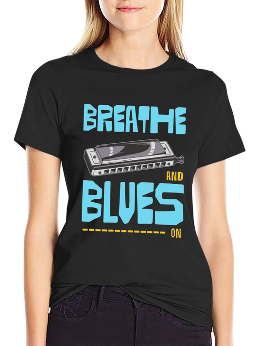 Breathe Blues Harmonica T-Shirt - Musical Tee