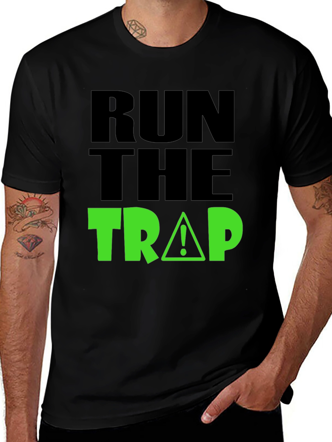 Run the Trap Black Graphic Tee