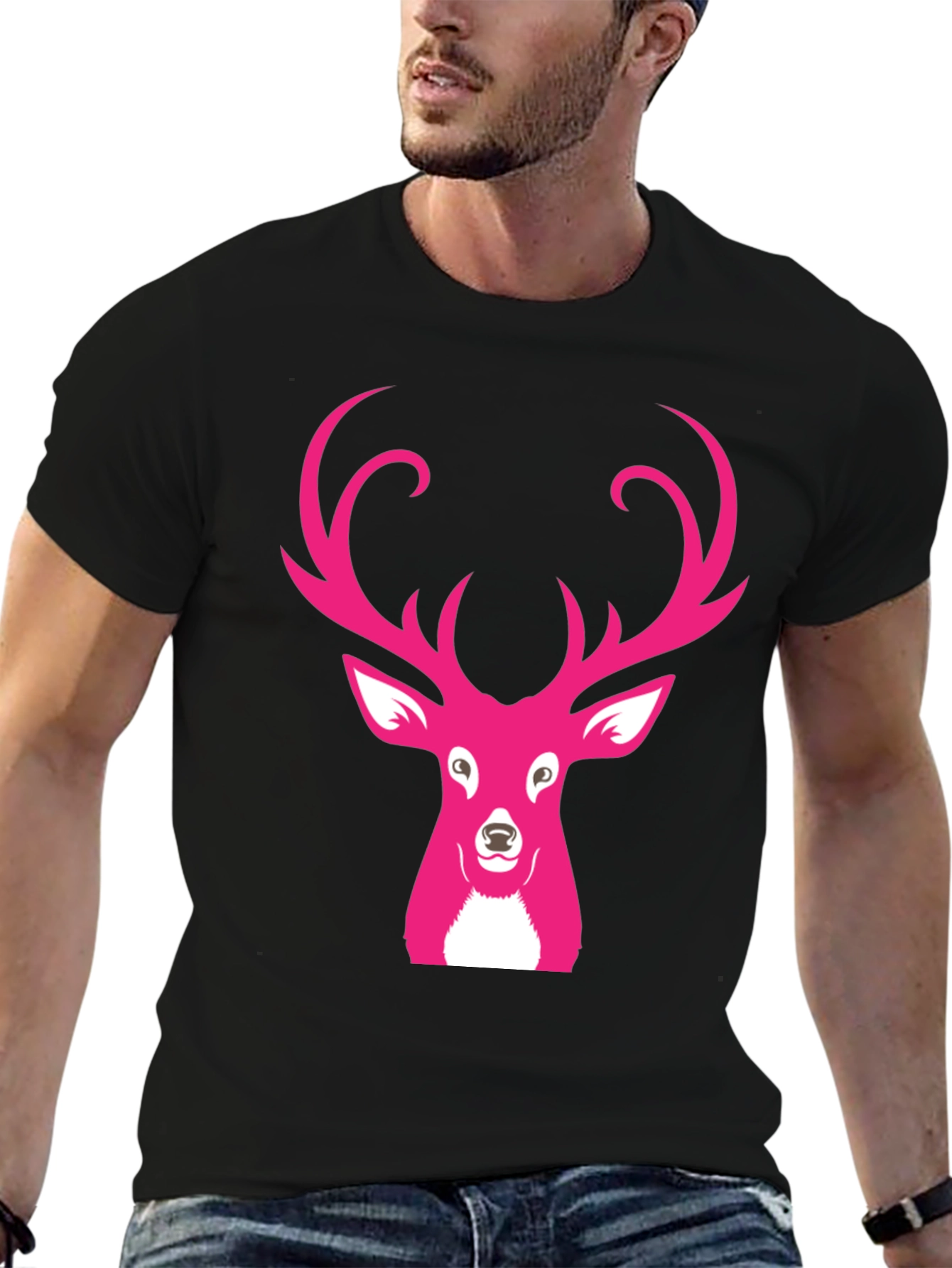 Pink Deer Graphic T-Shirt