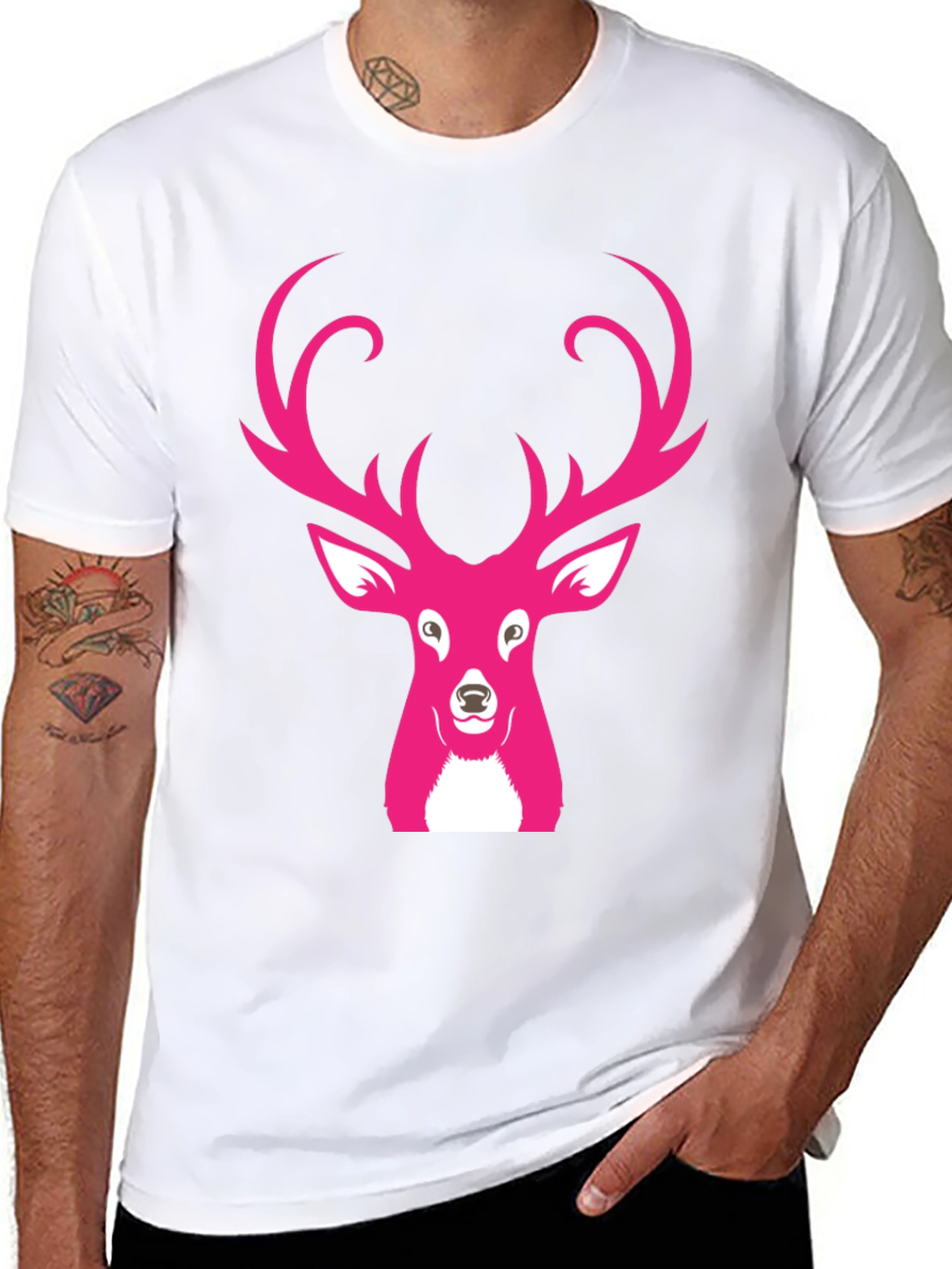 Pink Deer Graphic T-Shirt