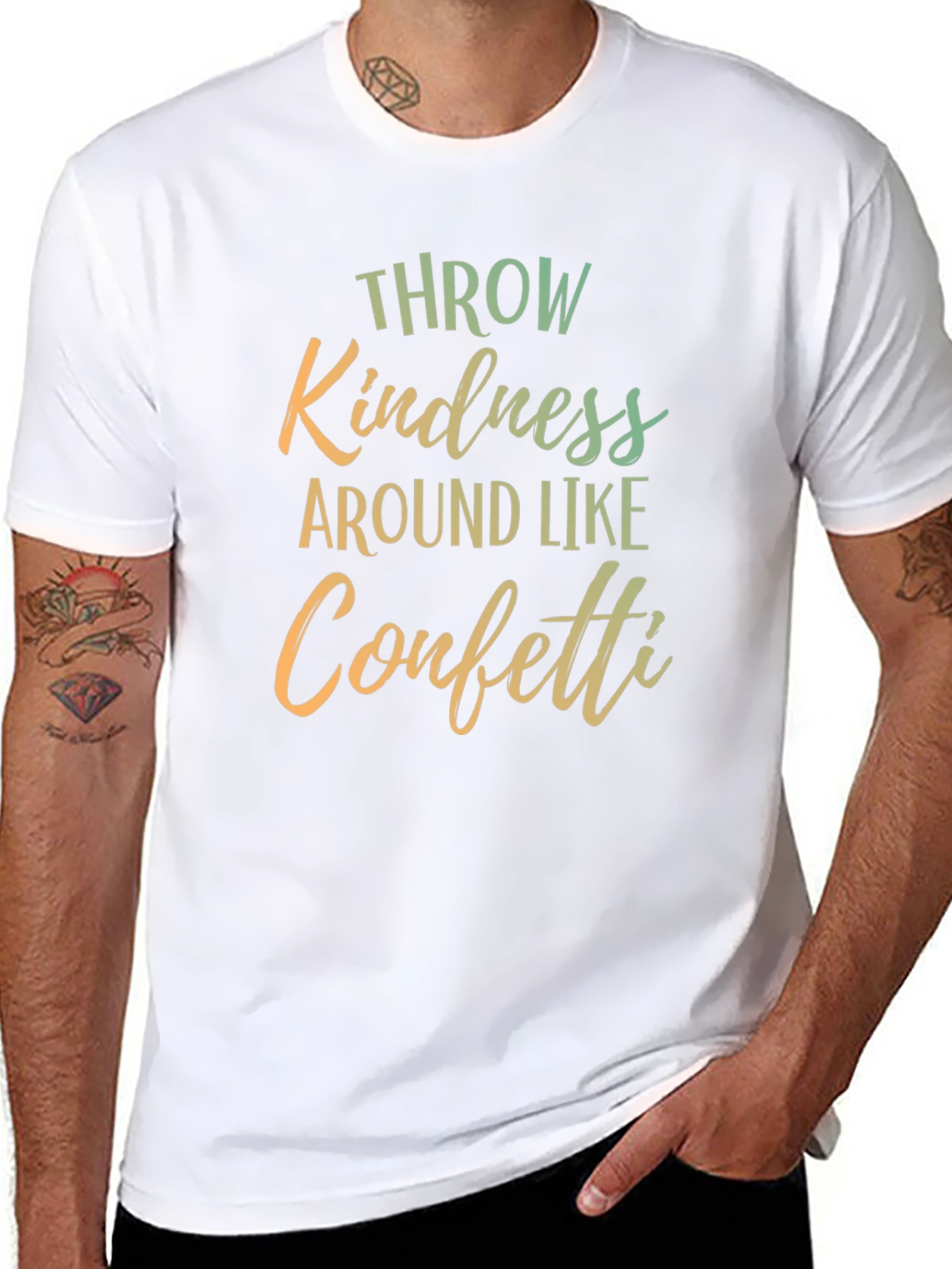Kindness Confetti Graphic Tee - Inspiring Black T-Shirt