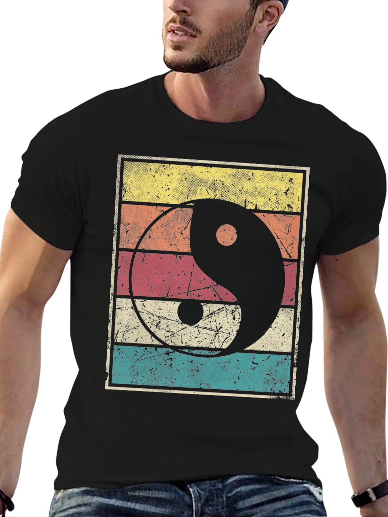 Yin Yang Graphic Tee Retro Style