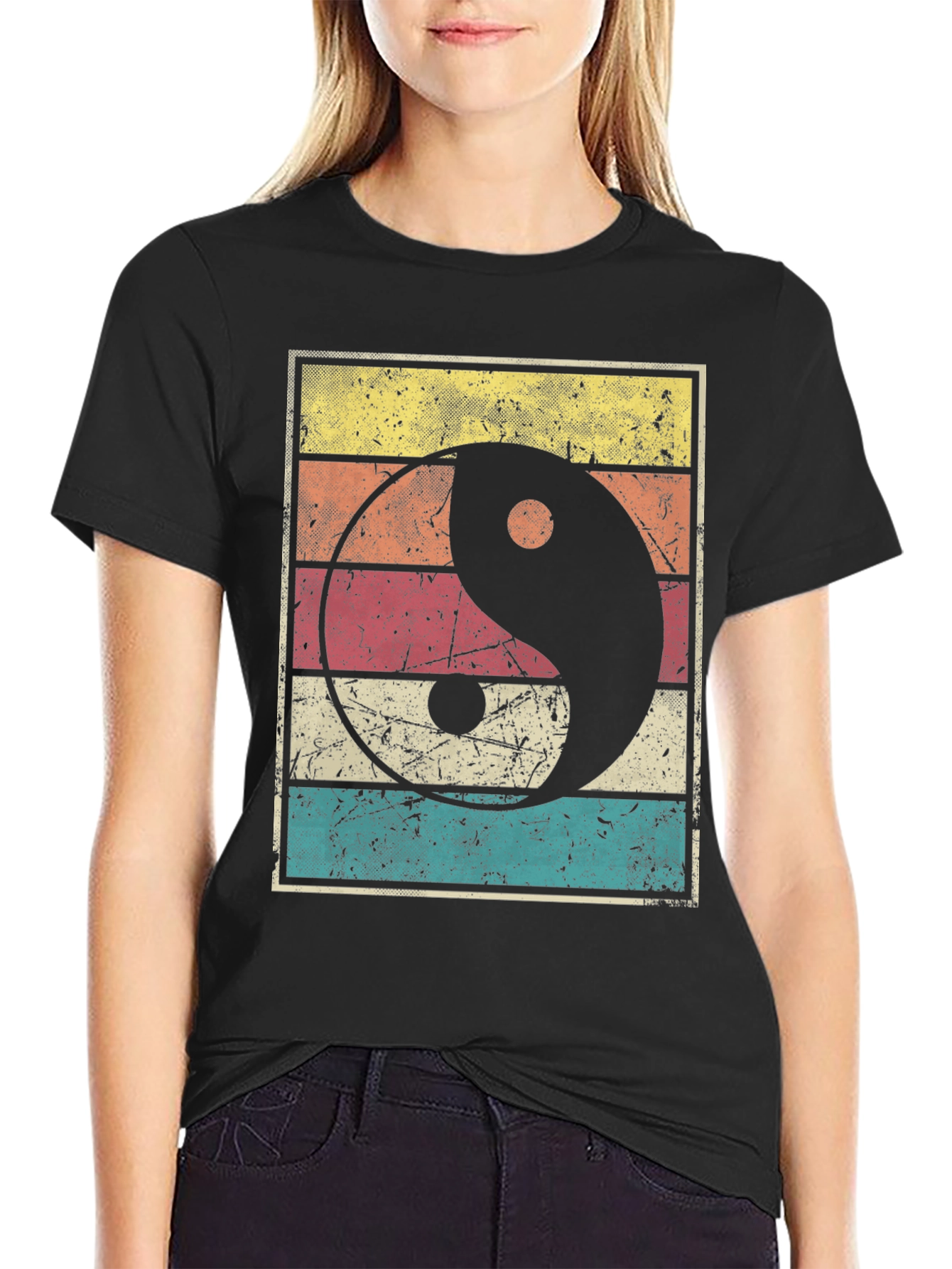 Yin Yang Graphic Tee Retro Style
