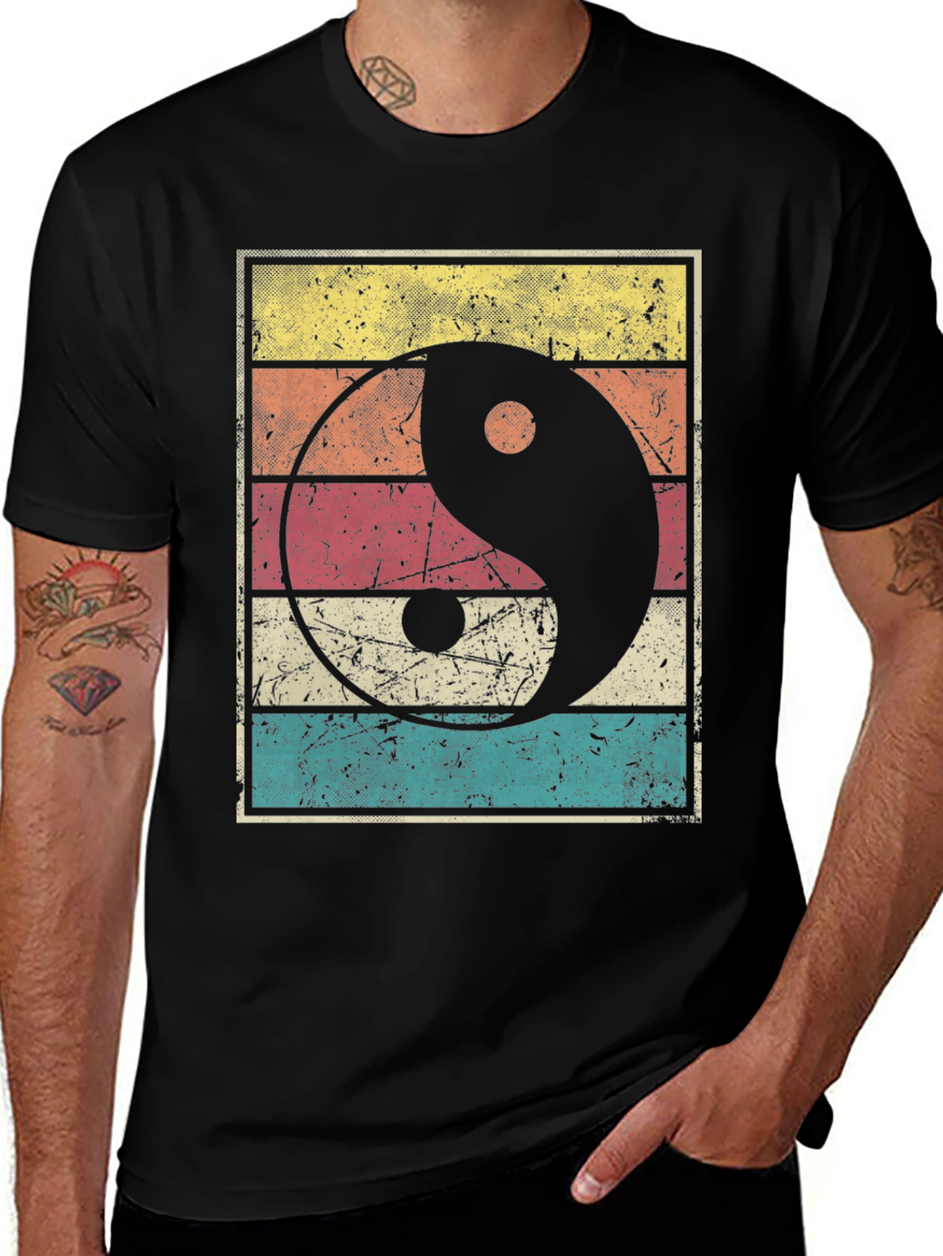 Yin Yang Graphic Tee Retro Style