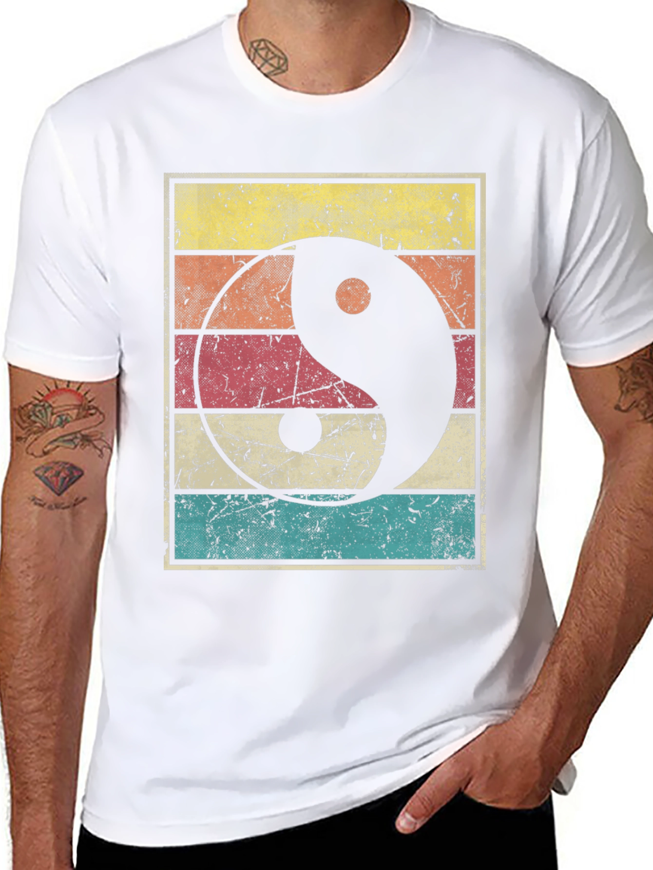 Yin Yang Graphic Tee Retro Style