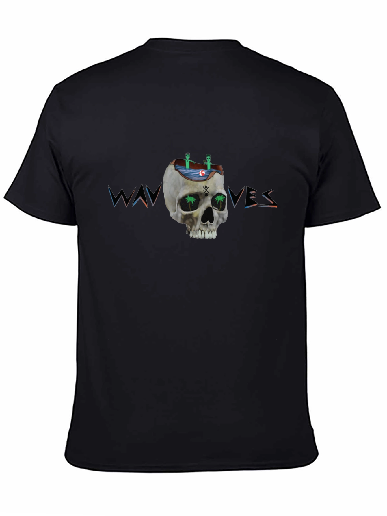 Skull Waves Graphic Tee - Unique Design