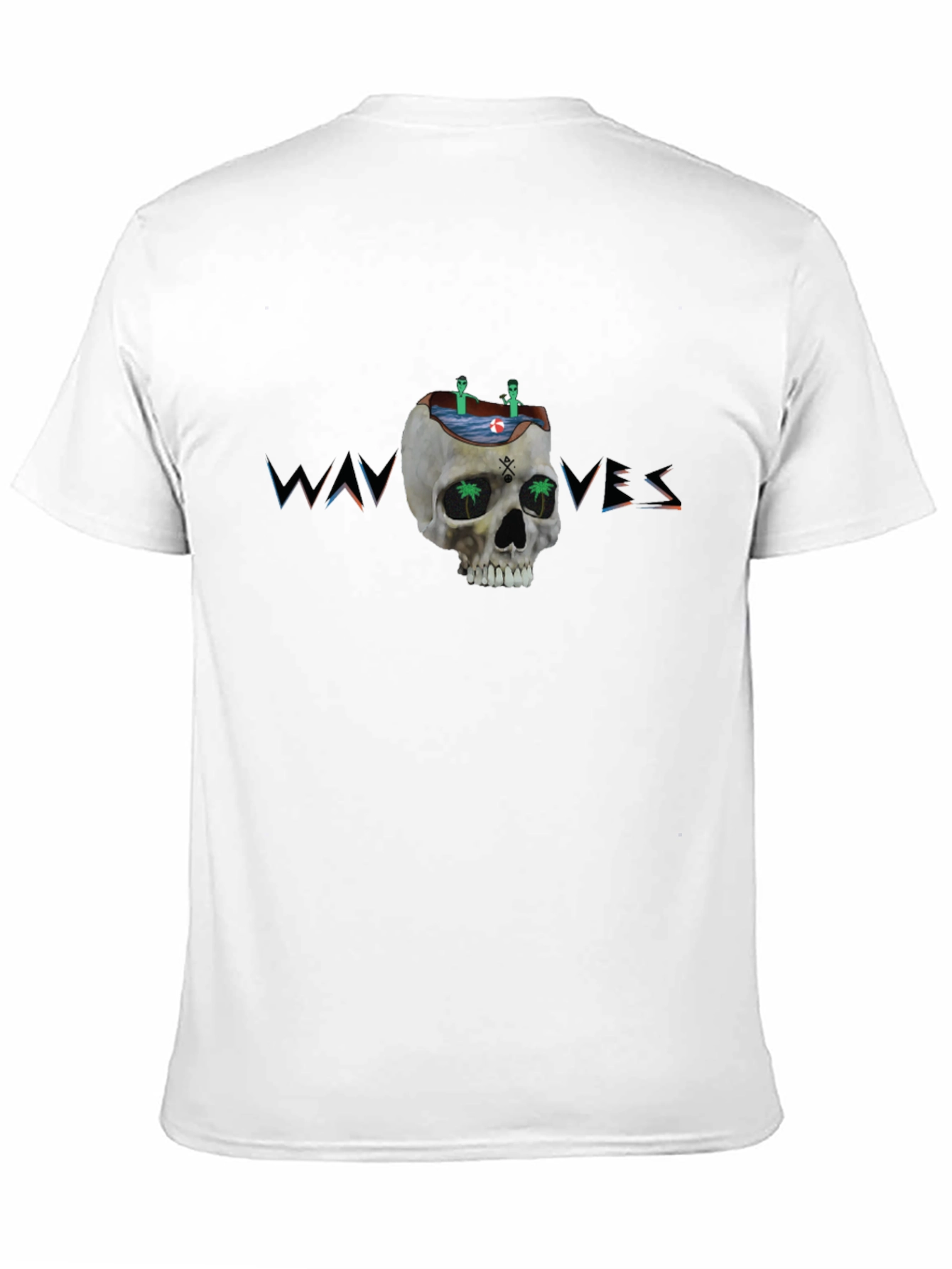 Skull Waves Graphic Tee - Unique Design