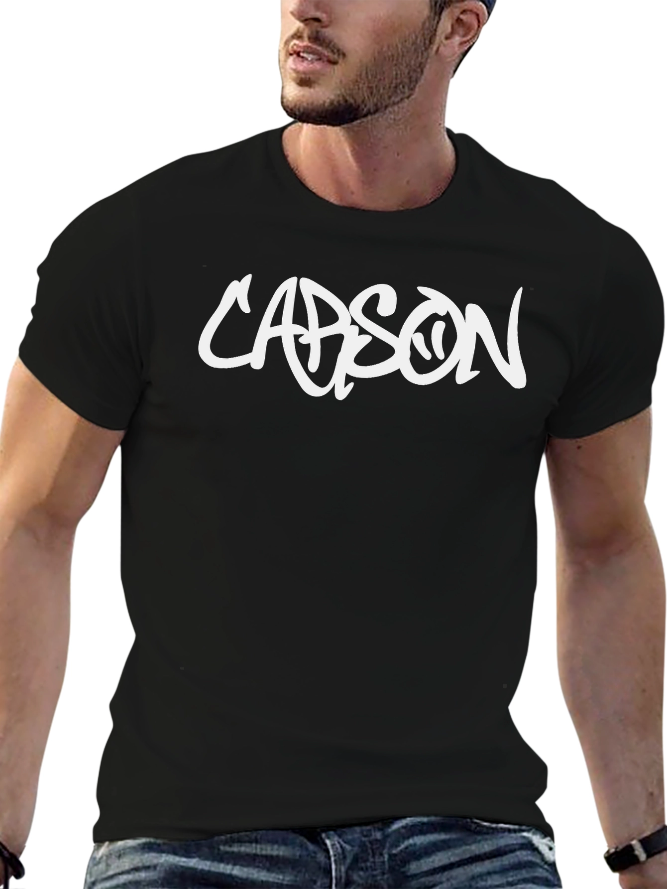 Carson Graphic Print Tee - Black