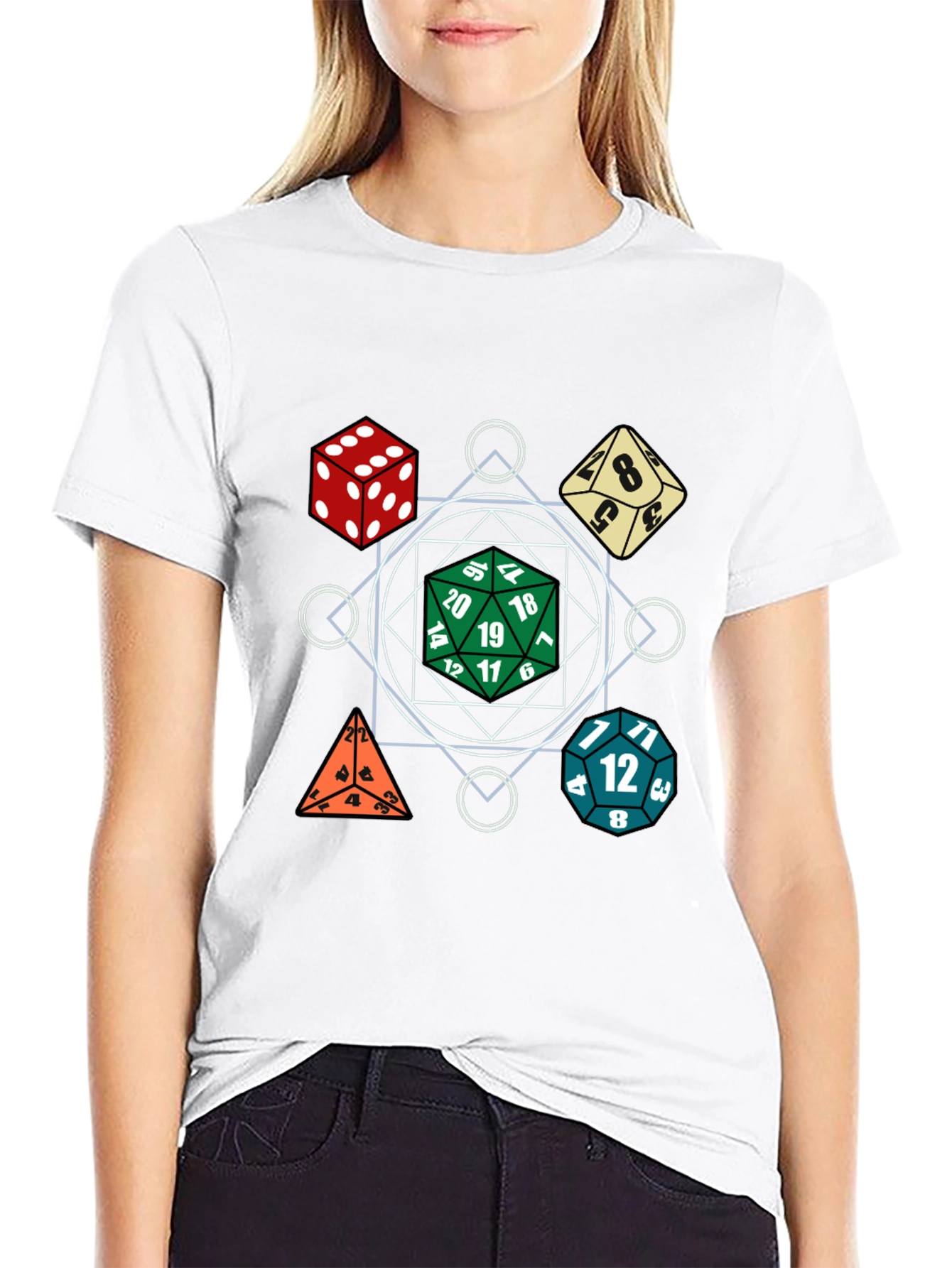 Dice Pattern Black T-Shirt