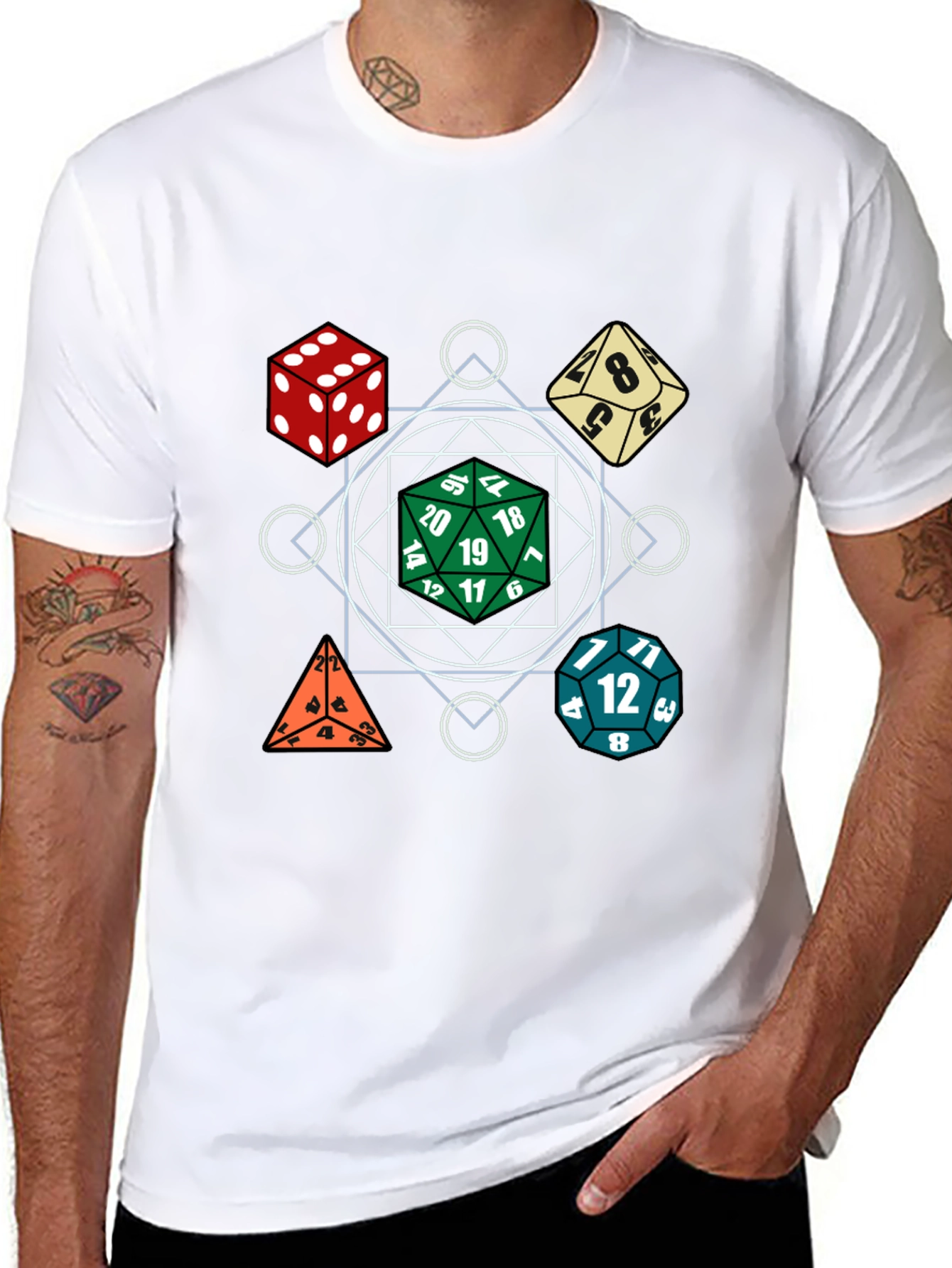 Dice Pattern Black T-Shirt