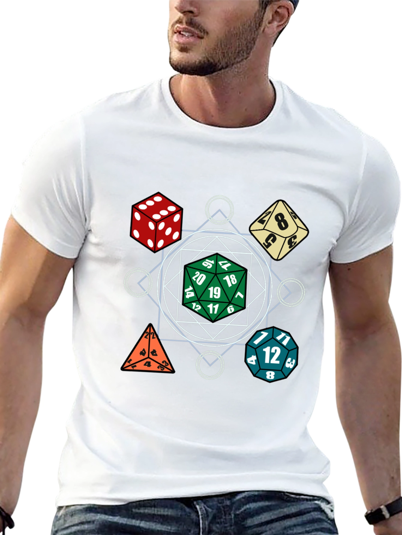 Dice Pattern Black T-Shirt