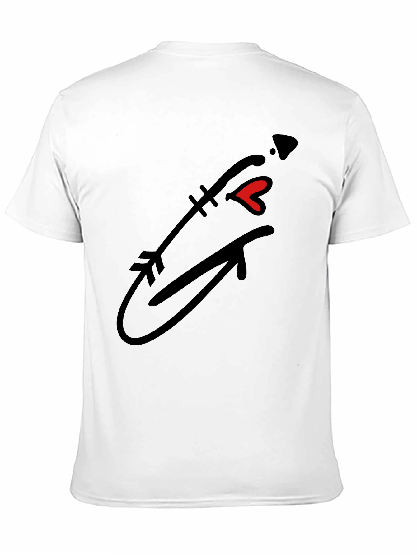 Arrow Heart Graphic Tee - Casual Black T-Shirt