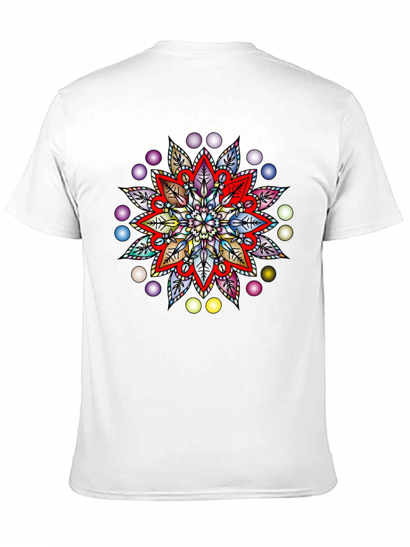 Vibrant Mandala Graphic Black T-Shirt