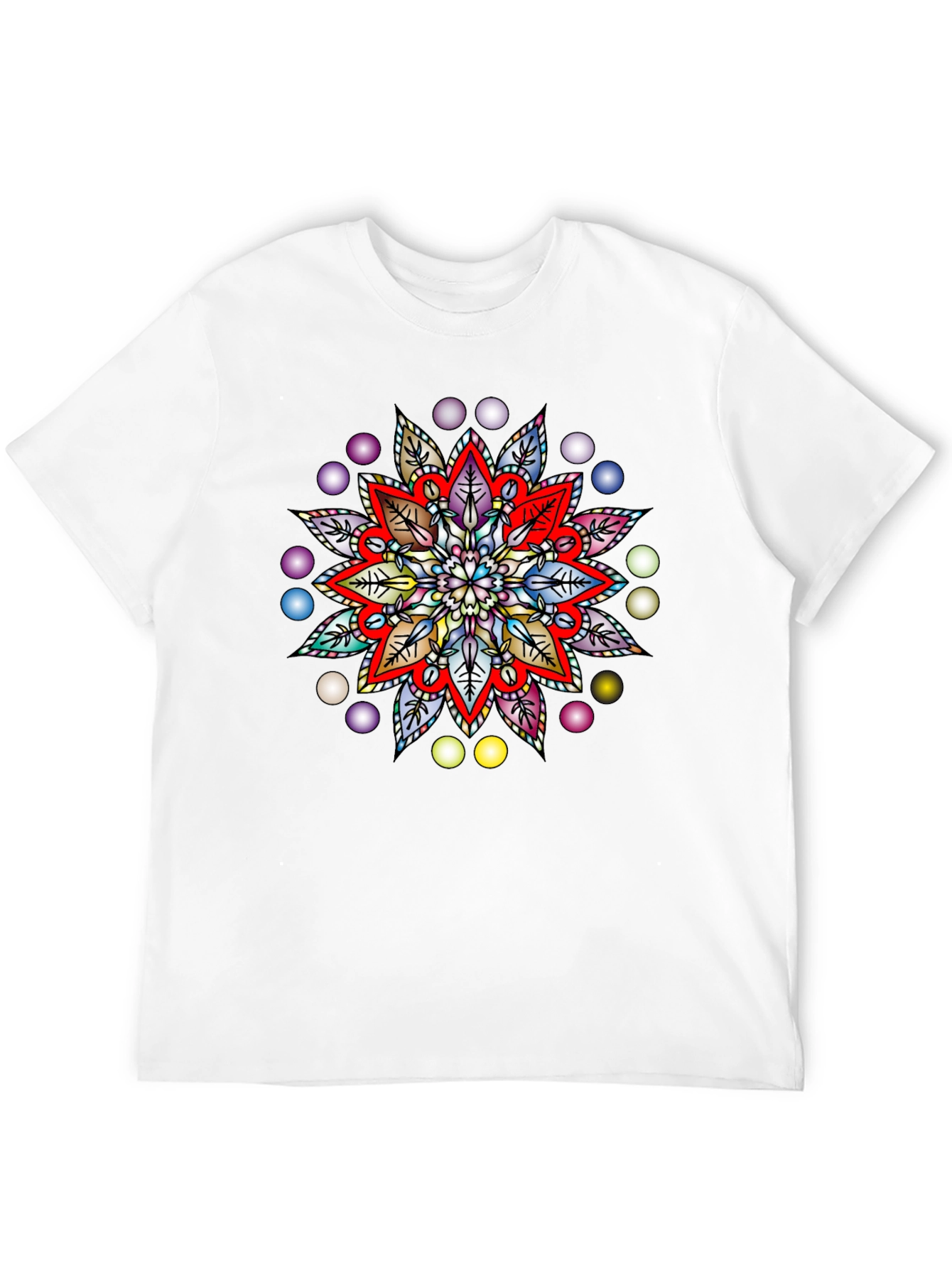 Vibrant Mandala Graphic Black T-Shirt