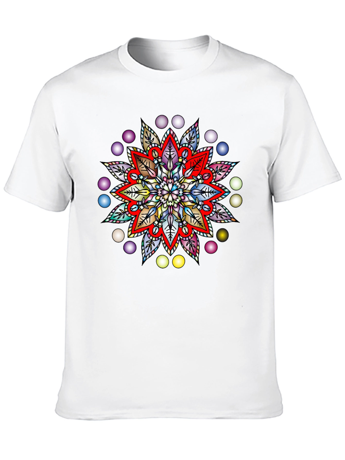 Vibrant Mandala Graphic Black T-Shirt