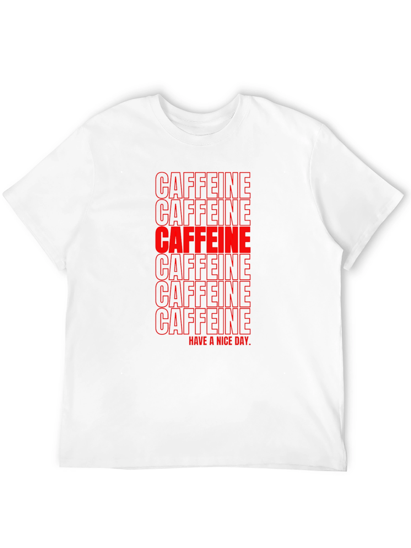 Caffeine T-Shirt - Black with Red Lettering