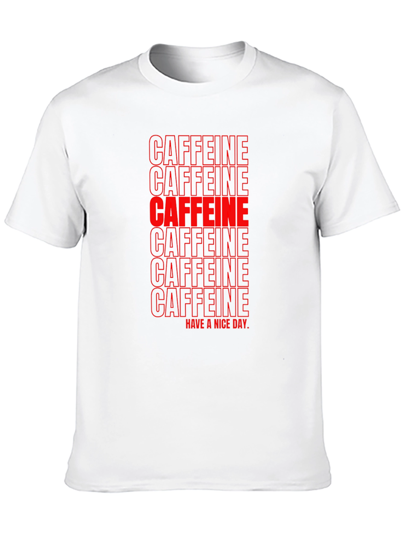 Caffeine T-Shirt - Black with Red Lettering