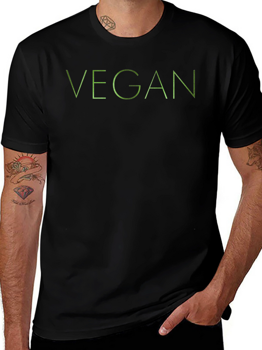 Vegan Graphic T-Shirt - Black Lightweight Casual Wear