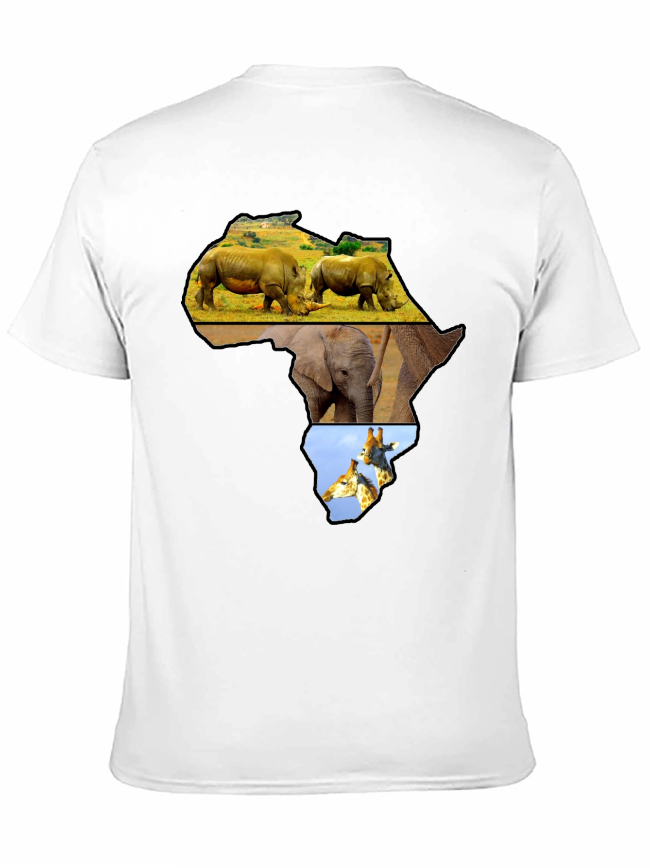 Africa Animals Graphic Tee - Black Cotton Shirt