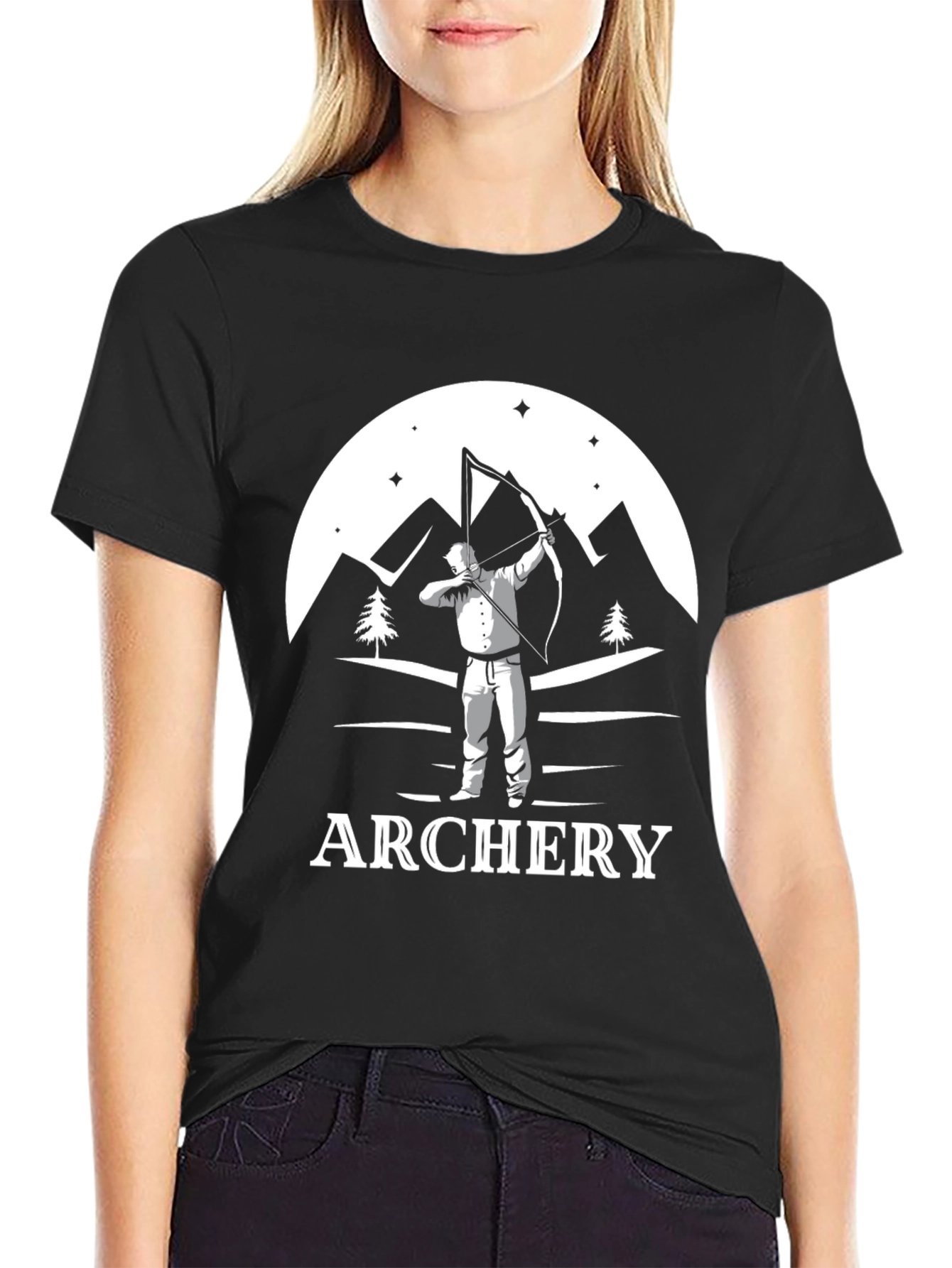 Archery Graphic T-Shirt - Mountains & Archer Design