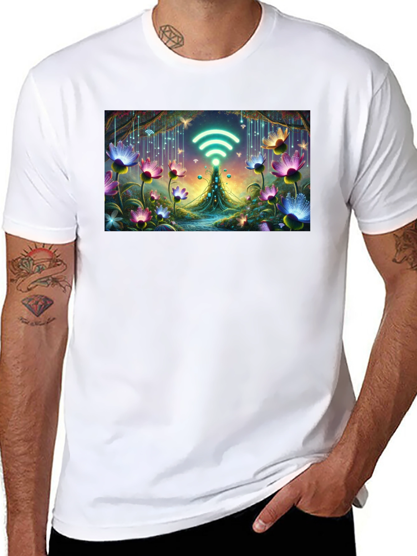 WiFi Fairy Garden Black T-Shirt