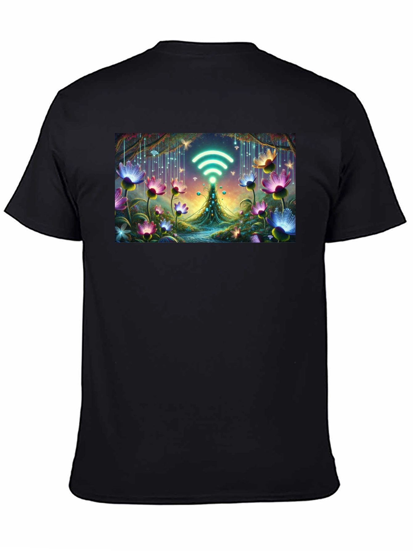 WiFi Fairy Garden Black T-Shirt