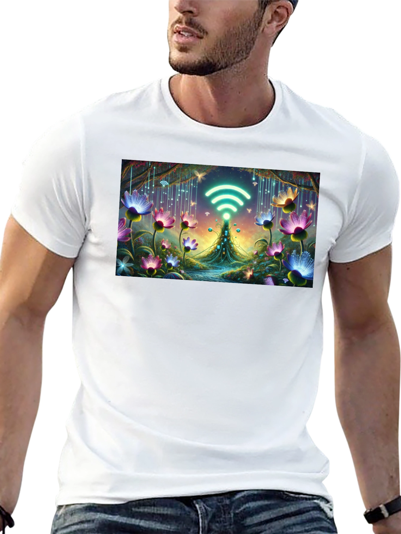 WiFi Fairy Garden Black T-Shirt