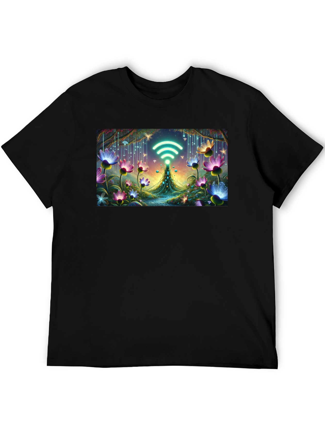 WiFi Fairy Garden Black T-Shirt