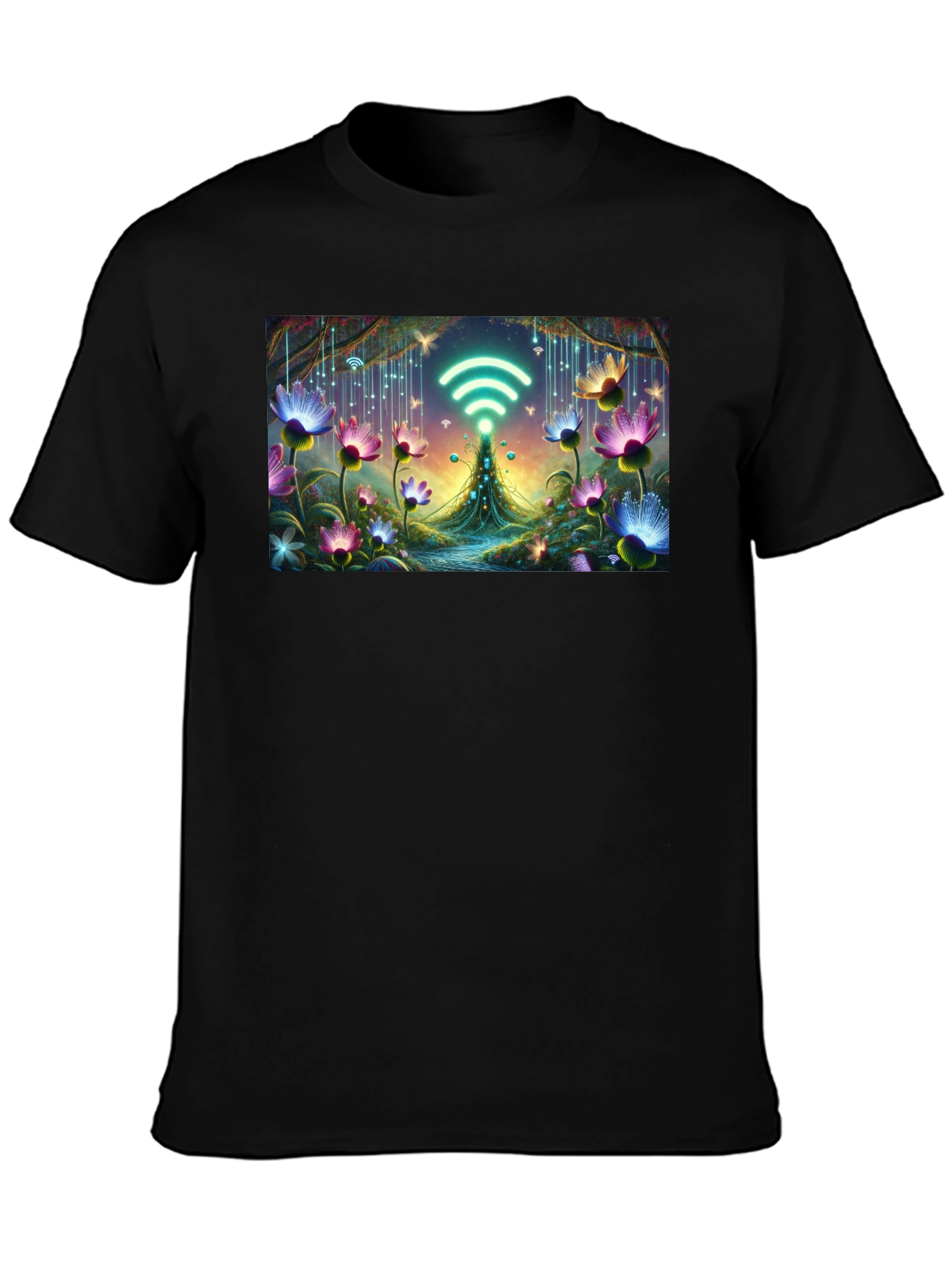 WiFi Fairy Garden Black T-Shirt