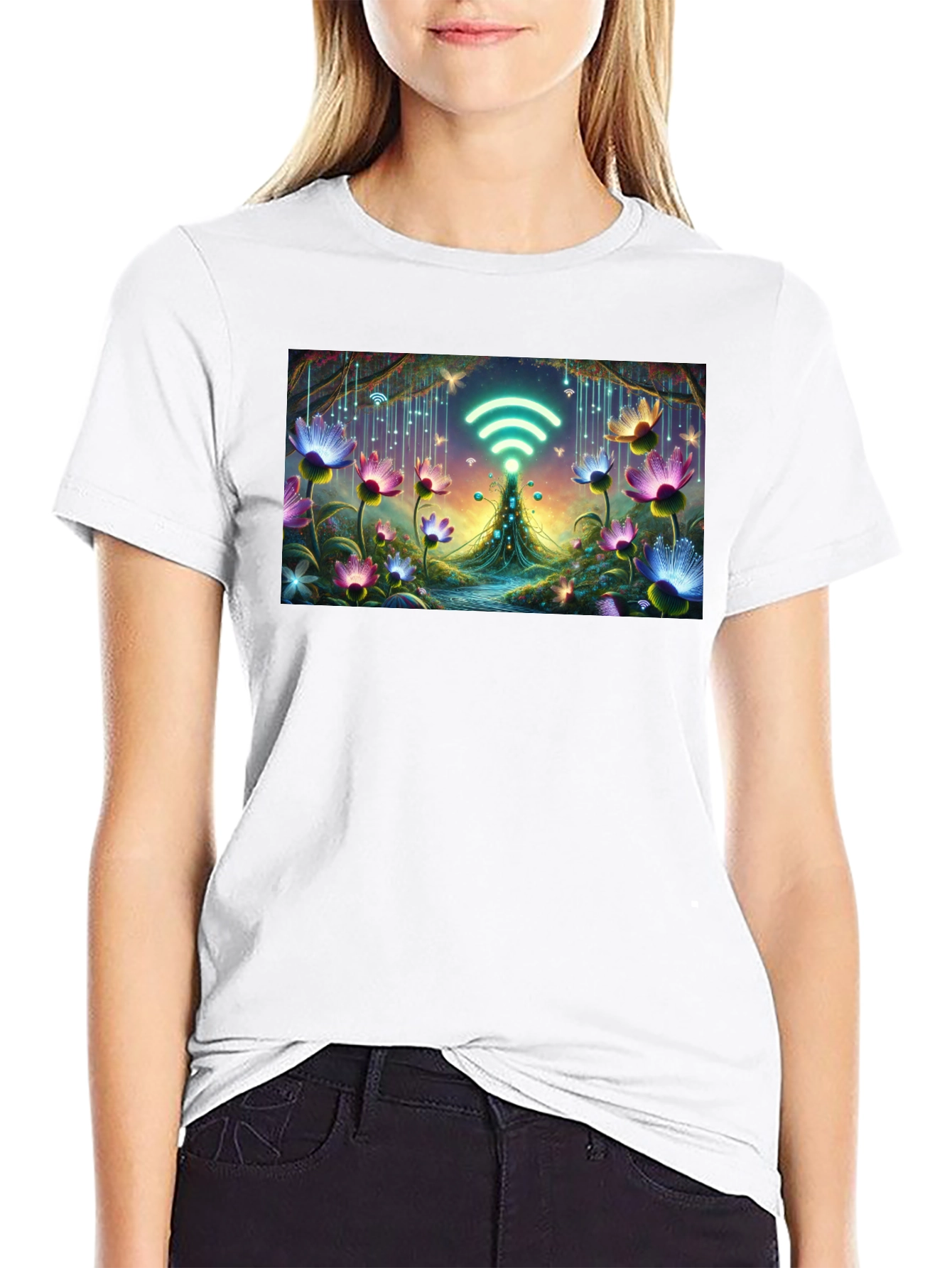 WiFi Fairy Garden Black T-Shirt