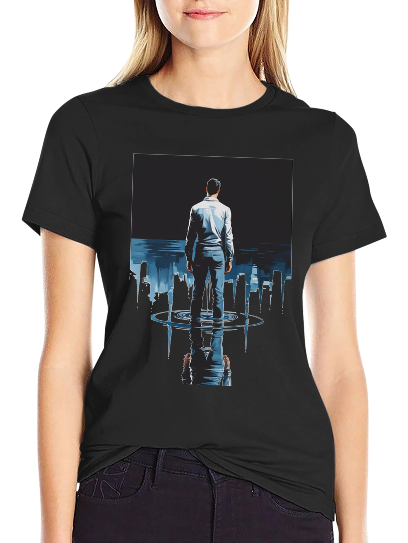 Man in Cityscape T-Shirt