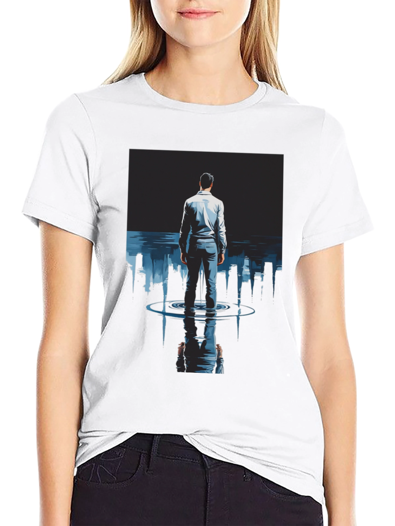 Man in Cityscape T-Shirt