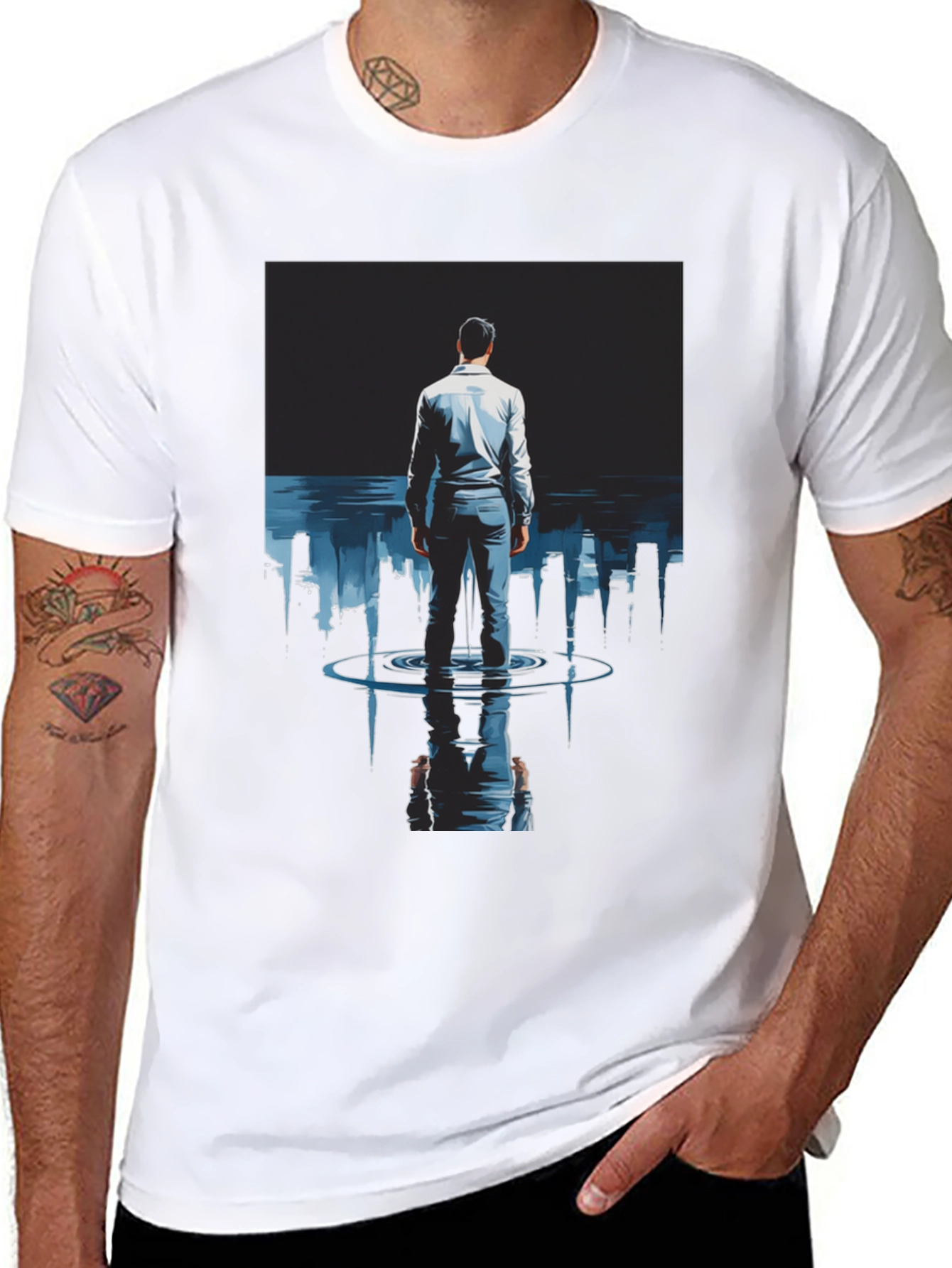 Man in Cityscape T-Shirt