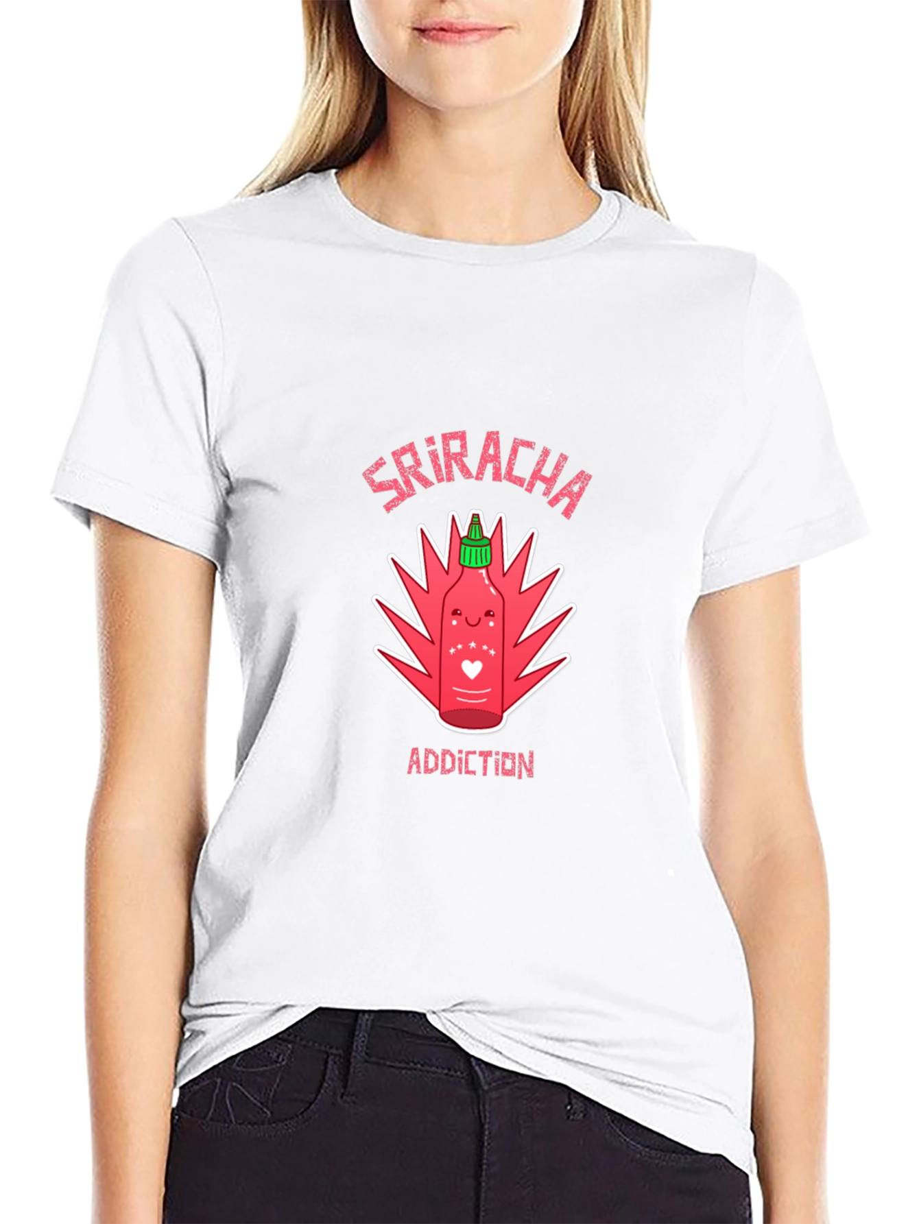 Sriracha Addiction Graphic T-Shirt - Spicy Food Lover Tee