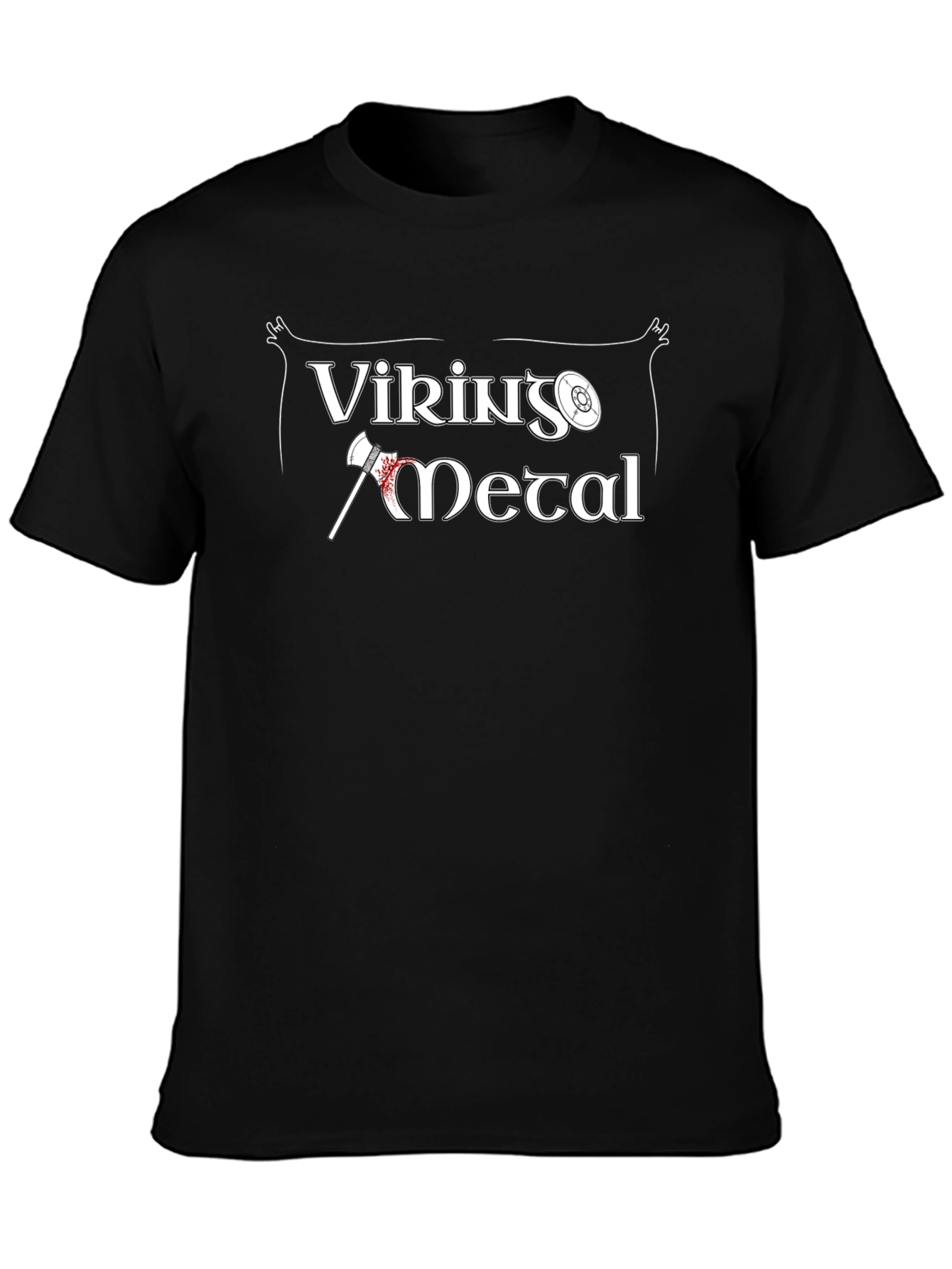 Viking Metal Graphic Tee - Black Cotton T-Shirt