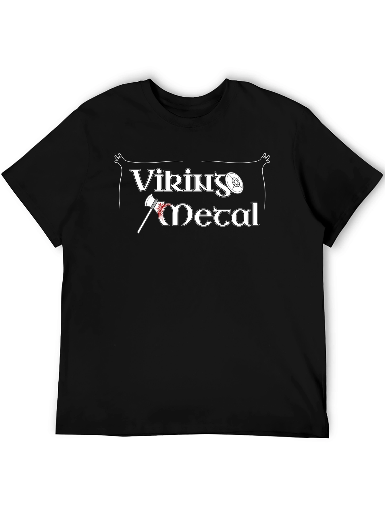Viking Metal Graphic Tee - Black Cotton T-Shirt