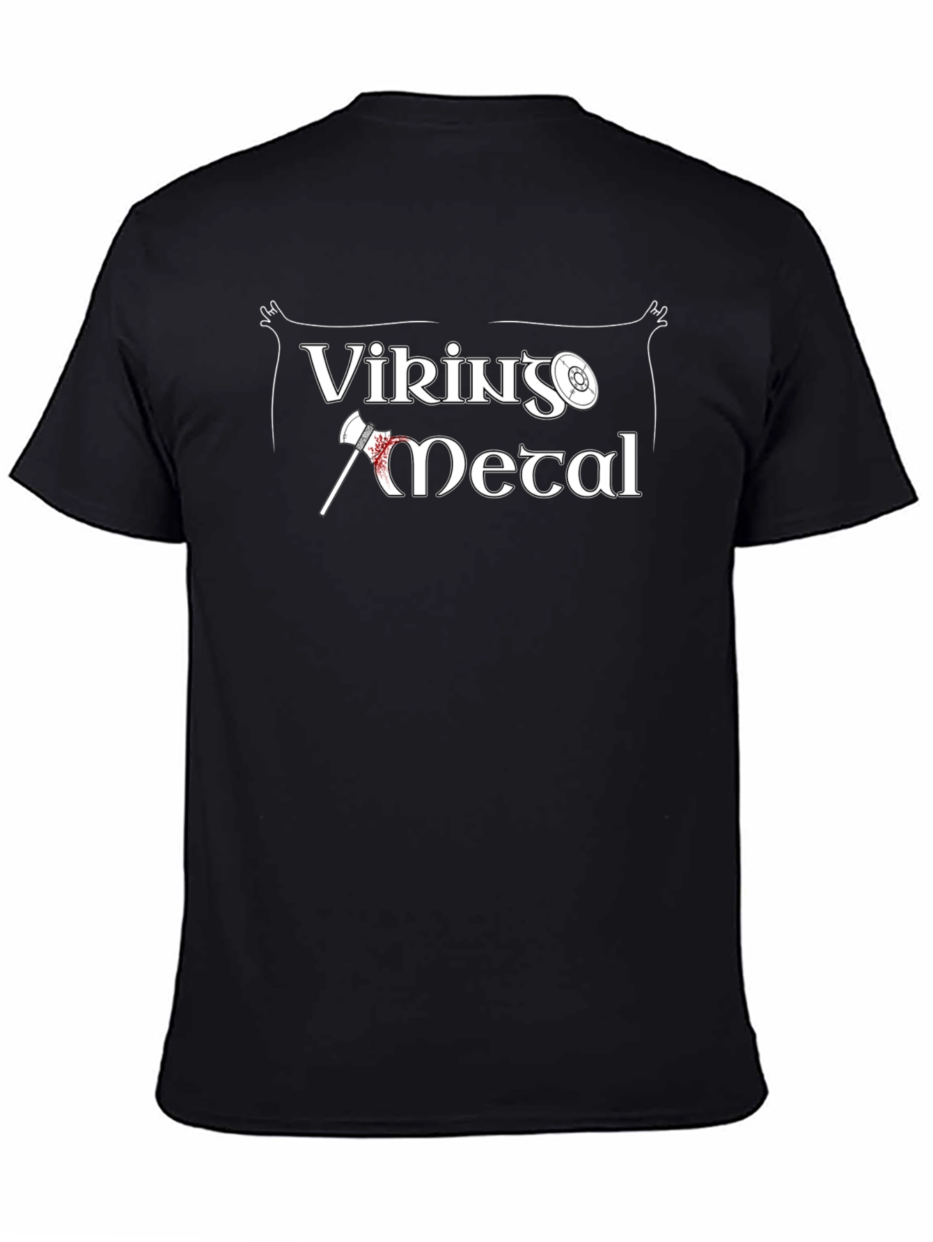 Viking Metal Graphic Tee - Black Cotton T-Shirt