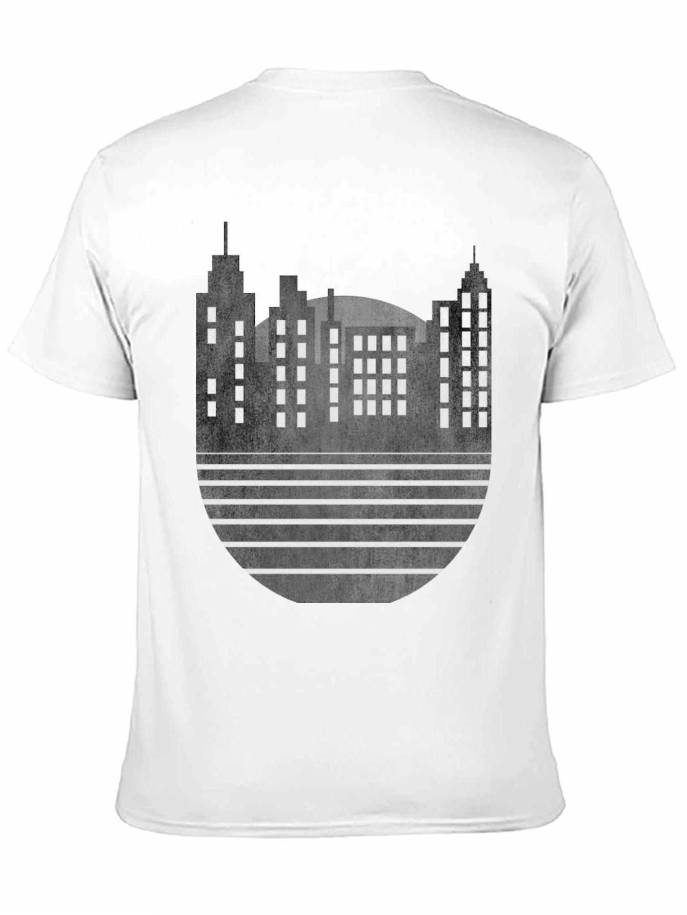 Modern Cityscape Graphic Tee - Black