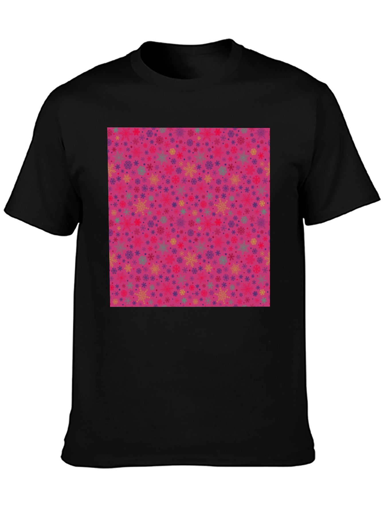 Festive Snowflake Pattern T-Shirt