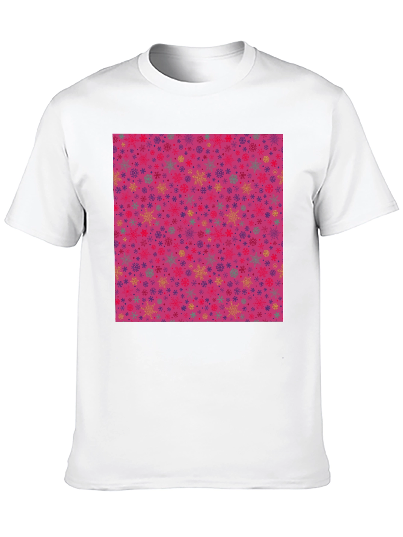 Festive Snowflake Pattern T-Shirt