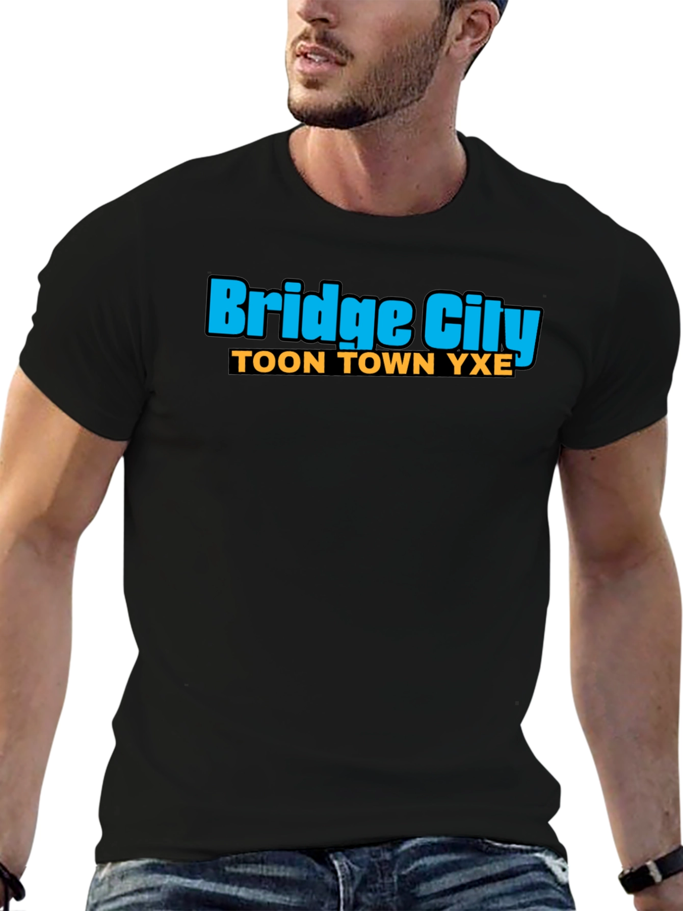 Bridge City Toon Town YXE Black T-Shirt